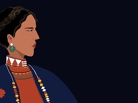 索瑪花開（彝家阿依莫）（個人主頁-ZNTI5ODI3NDQ=） - 商業(yè)插畫 - 站酷設計師阿嘎吉曲原創(chuàng)素材 - 站酷ZCOOL