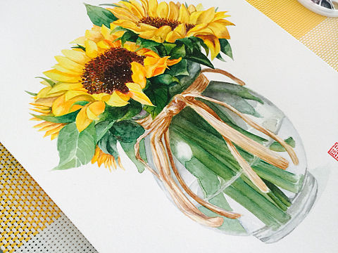 水彩 花卉 手绘 原创作品 大家多多指点