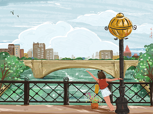 塞納河畔的少女（個人主頁-ZNjg0MTg2ODA=） - 創(chuàng)作習(xí)作 - 站酷設(shè)計師杏仁兒Jess.X.原創(chuàng)素材 - 站酷ZCOOL