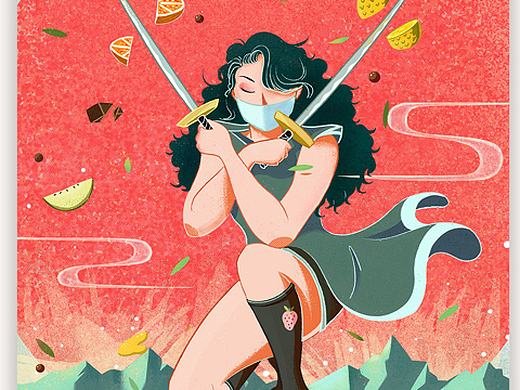 水果忍者插画-商业插画4402182年前祝大家永远年轻,永不秃顶!