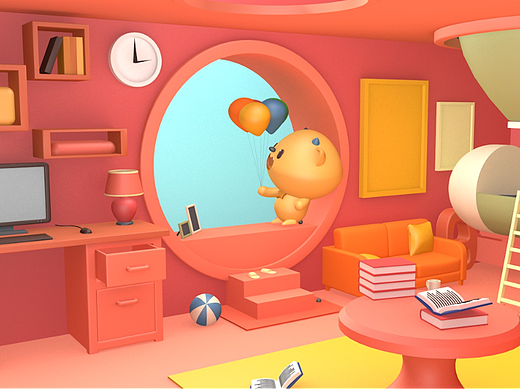 幼儿用C4D场景建模