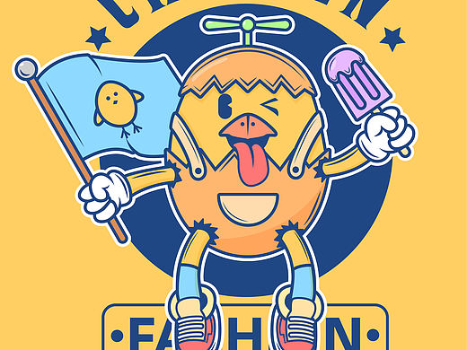 动物形象潮流插画T恤商业海报