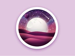 AI繪制月球星光