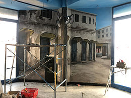 懷舊風格主題墻繪手繪