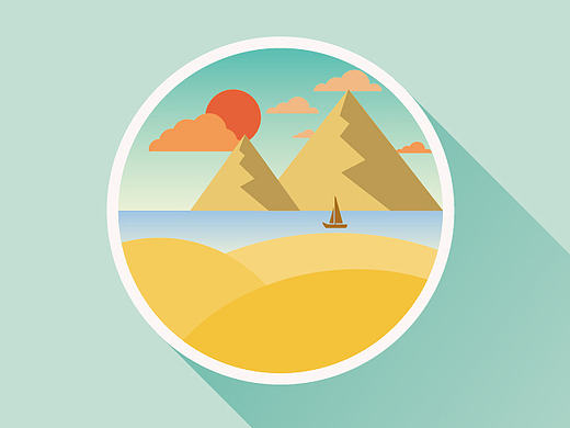 UI图标扁平化设计-插画类型-风景-鼠绘