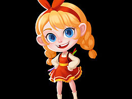 《三消游戲歐美美式Q版小女孩》人設(shè)立繪練習(xí)——Ylan