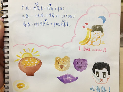宝宝一岁时候的手绘食谱记录