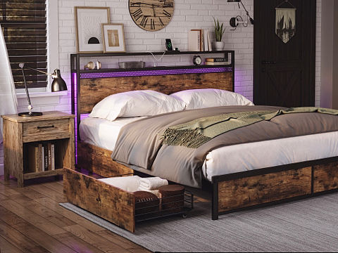 家居產(chǎn)品三維場(chǎng)景——工業(yè)風(fēng)床（個(gè)人主頁-ZNjA1ODU1NDQ=） - 產(chǎn)品 - 站酷設(shè)計(jì)師Bearears原創(chuàng)素材 - 站酷ZCOOL