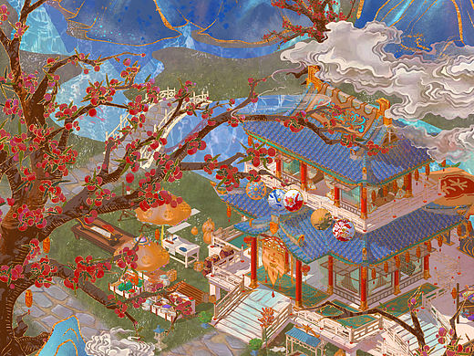 国风场景插画 