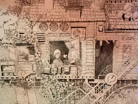 从小到大的钢笔画（树屋系列）