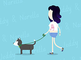 铲屎官遛狗小gif