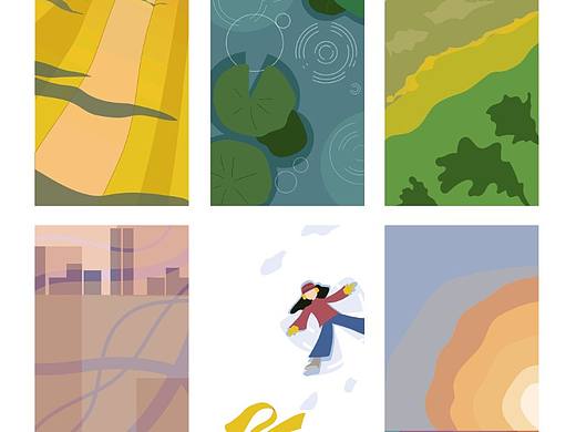 极简风景书签（个人主页-ZMzg4NTU3MjA=） - 创作习作 - 站酷设计师florafangfang原创素材 - 站酷ZCOOL