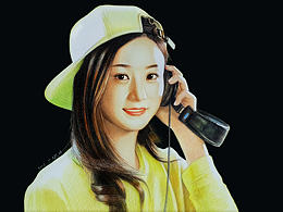 赵丽颖 彩色铅笔画 吼也手绘