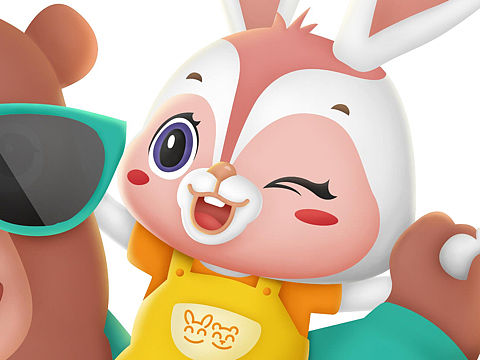 一只爱健身的兔宝和熊爸比