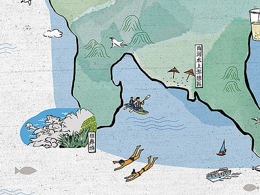 台湾垦丁 手绘 地图（个人主页-ZMTQ3Njg1NjQ=） - 商业插画 - 站酷设计师鸦科大佬原创素材 - 站酷ZCOOL