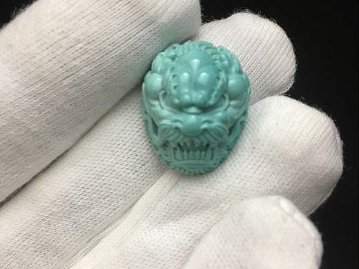 绿松石龙头戒面