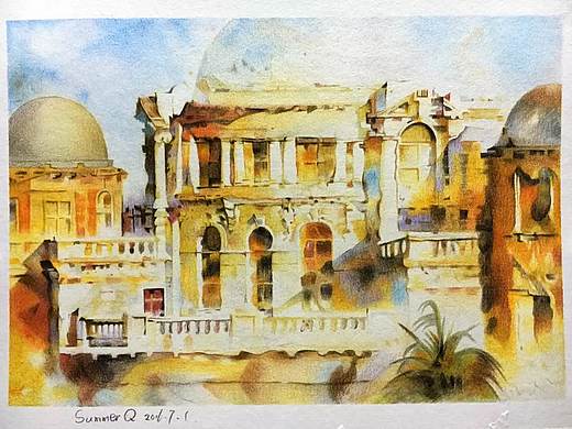 教堂一隅（個人主頁-ZMjAyMzA0MjA=） - 繪畫 - 站酷設(shè)計師可以小筑原創(chuàng)素材 - 站酷ZCOOL