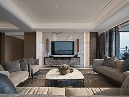 374㎡现代大平层，华丽时尚的空间，朴素质感好高档