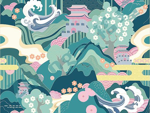 课堂练习 四方连续插画纹样设计