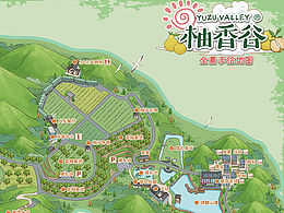 《柚乡谷》智慧旅游手绘地图