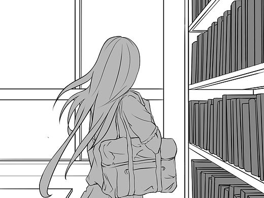 图书馆の少女（个人主页-ZMzQ1MDA4MDA=） - 单幅漫画 - 站酷设计师夜雨FGH原创素材 - 站酷ZCOOL