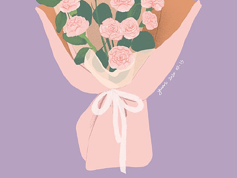 原创插画 花束💐