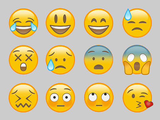 emoji表情16只 矢量素材