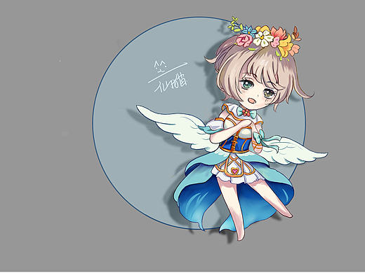 画的Q版小天使。