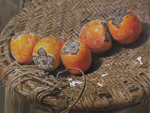 彩铅画《五柿》