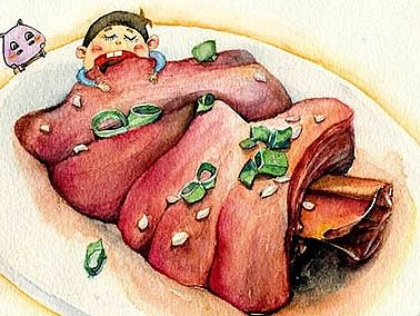 吃貨的膝跳反應(yīng)（個人主頁-ZMTQ0OTI5MTY=） - 商業(yè)插畫 - 站酷設(shè)計師阿銘插畫原創(chuàng)素材 - 站酷ZCOOL