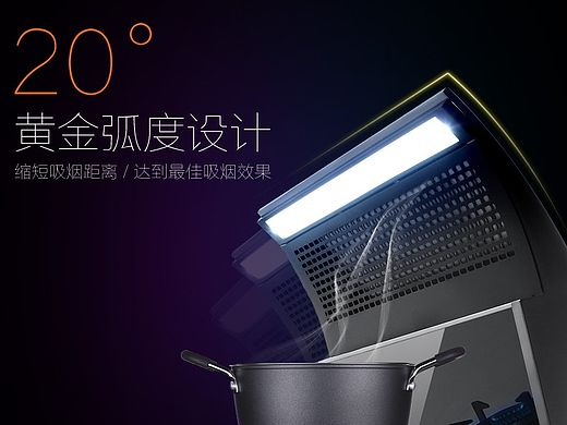 一个集成燃气灶 抽油烟机的详情页 飞机稿