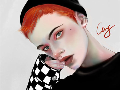 欧美风厚涂头像