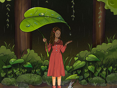 【小山插画】百图斩-8 春森夜雨