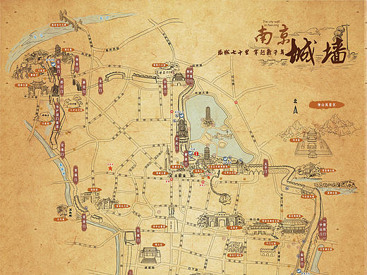 纪念南京城墙650年-手绘地图