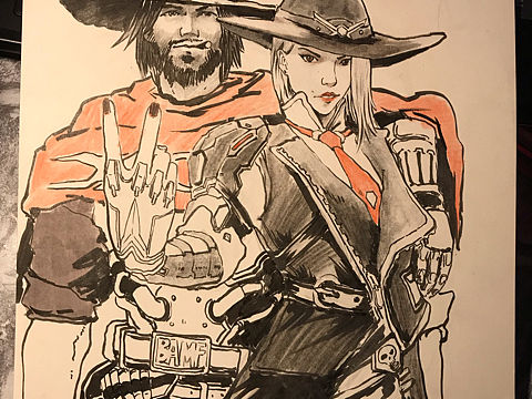 Ashe &Mccree（个人主页-ZMzExMTA3MTI=） - 单幅漫画 - 站酷设计师REGG1E原创素材 - 站酷ZCOOL
