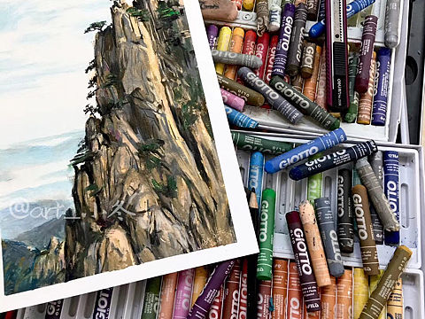 油画棒风景