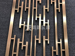 香槟金不锈钢满焊屏风精简设计款式图片