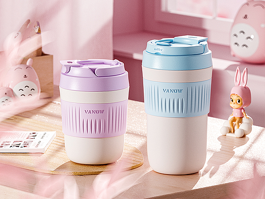 保温杯玻璃杯渲染