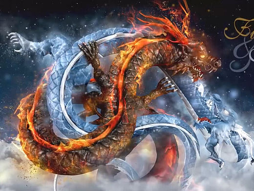 双龙对战-火与冰—三维软件，龙合成+ps合成教程（个人主页-ZMTYxNzg2MDQ=） - 海报 - 站酷设计师回忆尽是伤原创素材 - 站酷ZCOOL