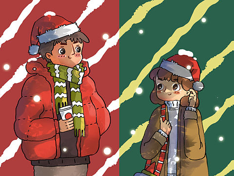 圣诞节礼物（个人主页-ZMTk1OTI5MjQ=） - 商业插画 - 站酷设计师小花栗子原创素材 - 站酷ZCOOL