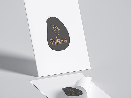 奶茶店标签贴纸logo设计招牌门头图标设计