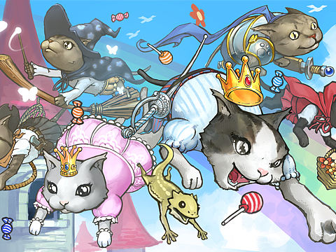 六貓飛天圖（个人主页-ZMjg4NjM3NTY=） - 创作习作 - 站酷设计师水密濤濤原创素材 - 站酷ZCOOL