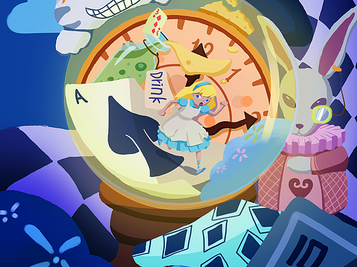 愛麗絲夢游仙境（個人主頁-ZNTI2NTU1NDg=） - 創(chuàng)作習作 - 站酷設(shè)計師月緋月原創(chuàng)素材 - 站酷ZCOOL