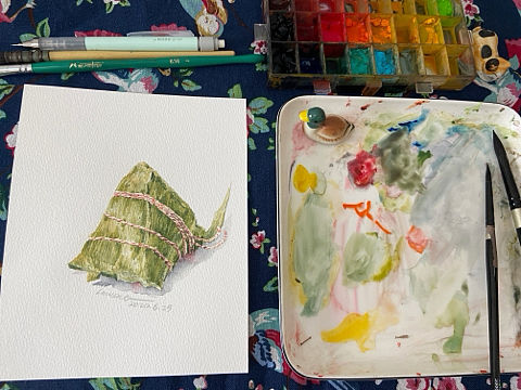 水彩美食～粽子