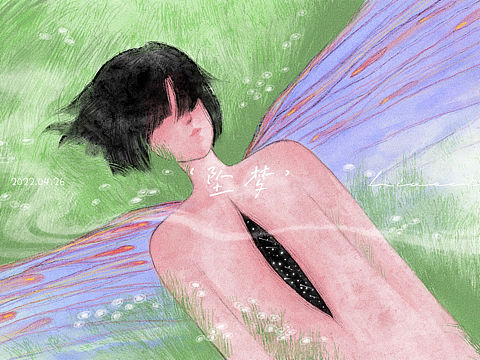 ‘ 坠梦 ’（个人主页-ZNTk4MDk5NjA=） - 艺术插画 - 站酷设计师春与梅子原创素材 - 站酷ZCOOL