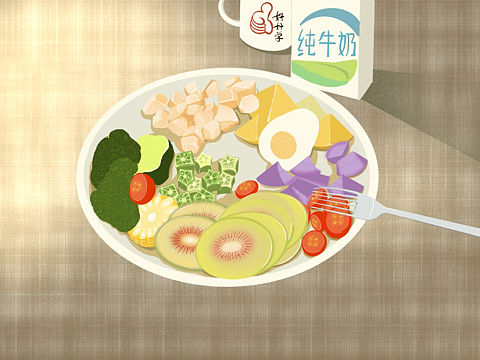 插画 一人食