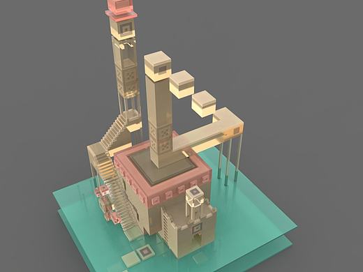 magicavoxel／场景临摹／纪念碑谷