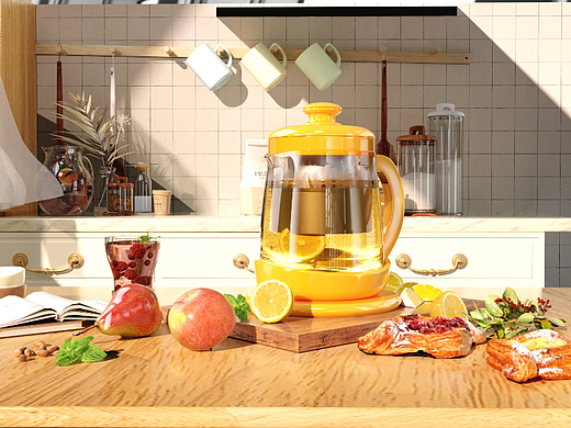 C4D厨房养生壶渲染练习