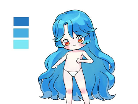 Q版人物 二次元 头发画法