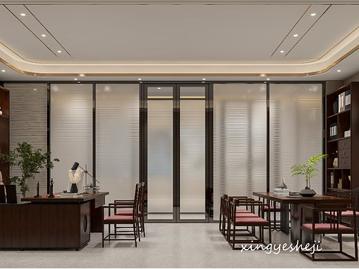 办公空间--新中式与现代风的结合